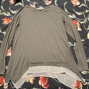 All Saints Taupe Long Sleeve Top